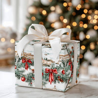 San Francisco Landmark Gift Wrap, Alcatraz Island Wrapping Paper, Holiday Decor Paper, Watercolor Christmas Wrapping Paper Roll