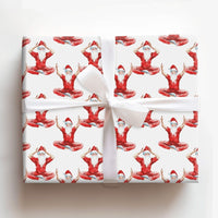 Meditating Santa Gift Wrap, Zen Santa Wrapping Paper, Watercolor Yoga Santa Christmas Paper, Yoga Lover Present Wrap