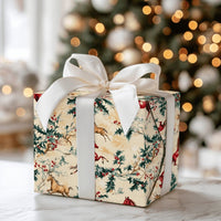 Equestrian Holiday Holly Gift Wrap, Vintage Horse Christmas Wrapping Paper, Country Snowflake Wrapping Paper, Horse Lover Present