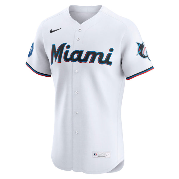 Miami Marlins Nike White Home Elite Jersey