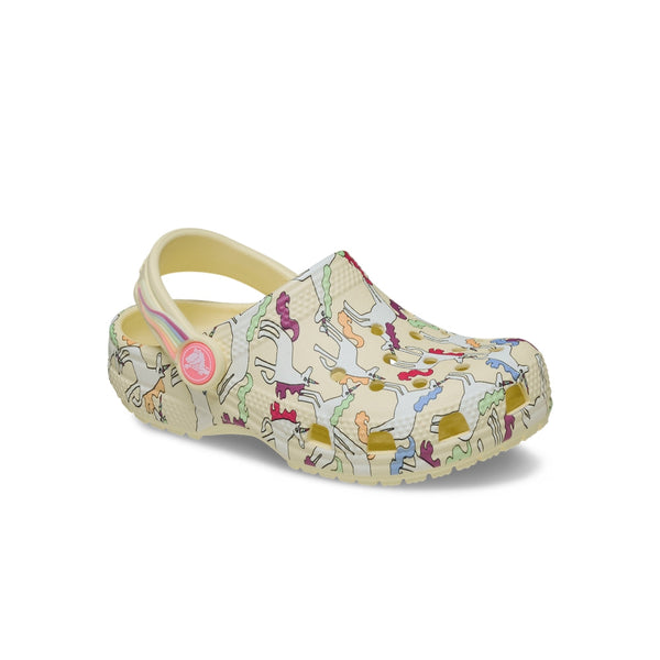 Giày Clog Trẻ Em Crocs Toddler Classic Unicorn Graphic - Yellow Light