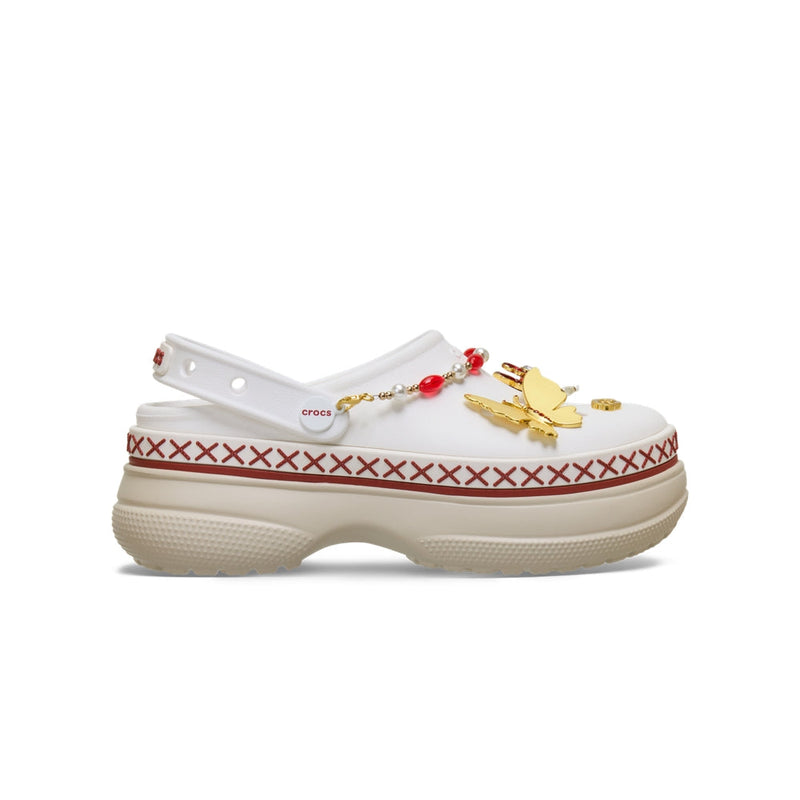 Classic Stacked Crimson Gallop Clogs - Chalk / Multi