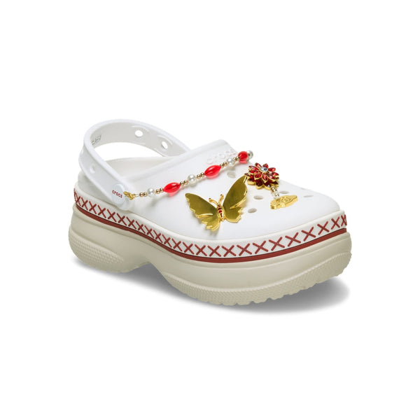 Giày Clog Unisex Crocs Classic Stacked Crimson Gallop - Chalk