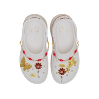 Classic Stacked Crimson Gallop Clogs - Chalk / Multi