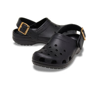 Classic Metallic Buckle Clogs - Black