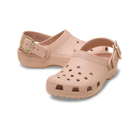 Classic Metallic Buckle Clogs - Blush