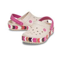 Kids' Crocband Chevron Band Clogs - Frappé / Quiet Rose
