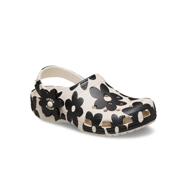 Giày Clog Trẻ Em Crocs Classic Pop Petals - Summit White/Black