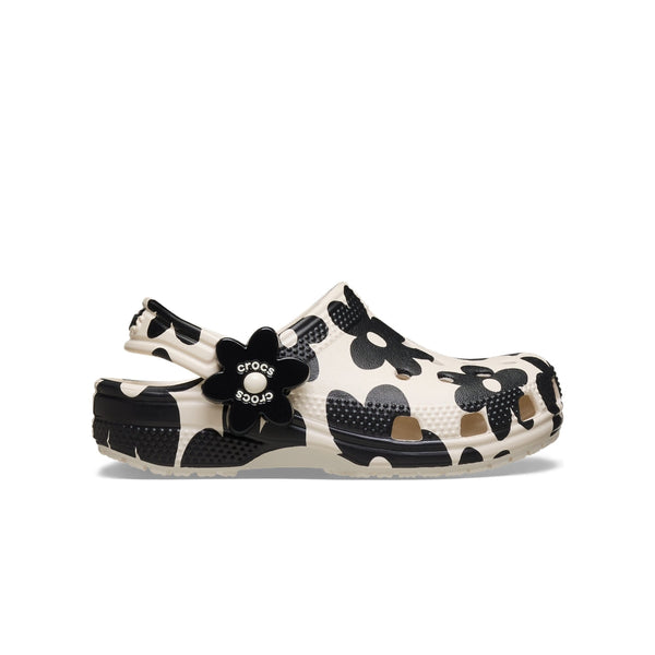 Giày Clog Trẻ Em Crocs Toddler Classic Pop Petals - Summit White/Black