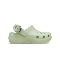 Platform Dipped Metallic Buckle Clogs - Apple Ice