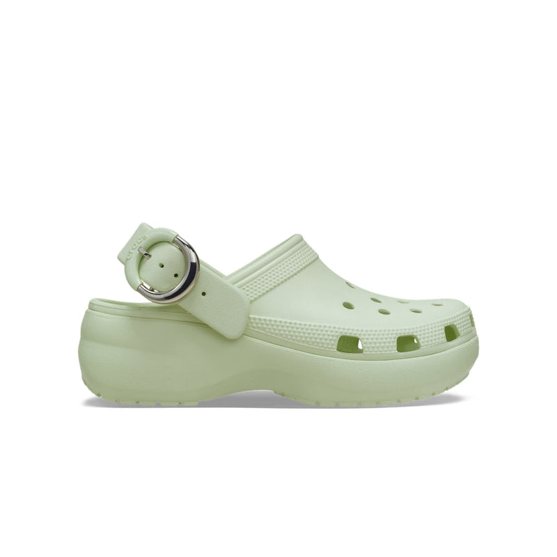 Platform Dipped Metallic Buckle Clogs - Apple Ice