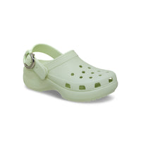Platform Dipped Metallic Buckle Clogs - Apple Ice