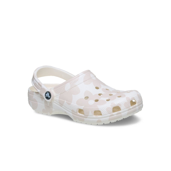 Giày Clog Unisex Crocs Classic Pop Petals - Chalk