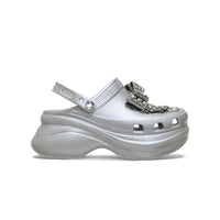 Bae Bedazzled Bows Clogs - Silver