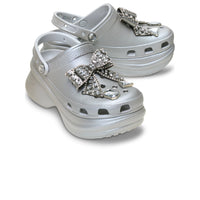Bae Bedazzled Bows Clogs - Silver