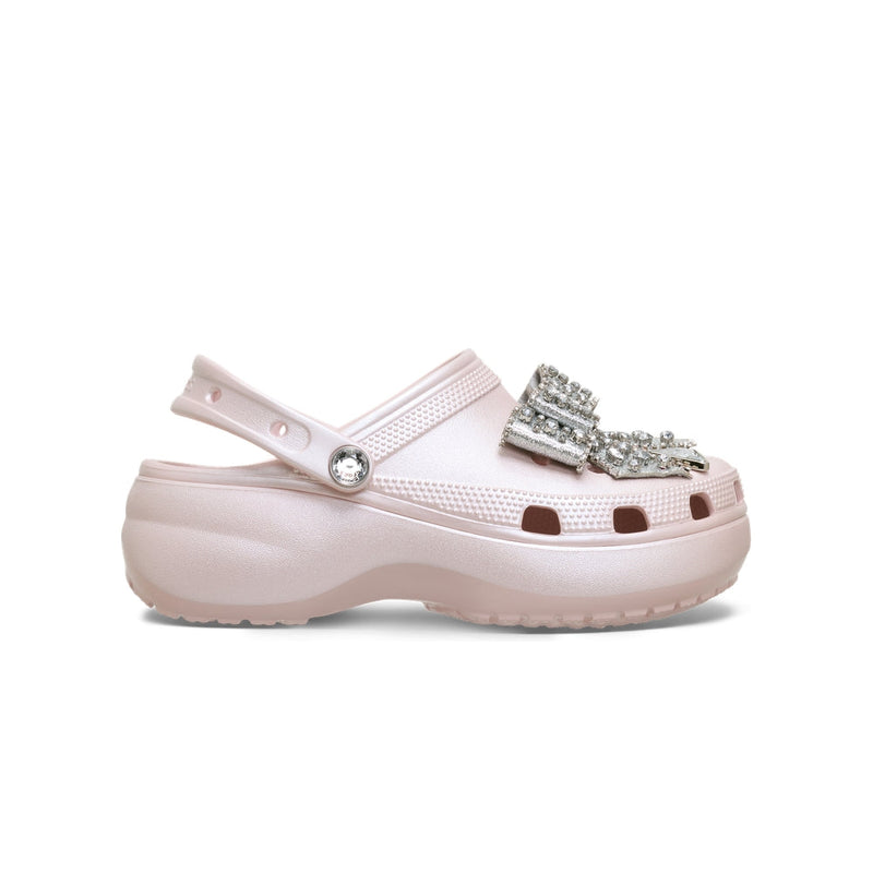 Classic Platform Bedazzled Bows Clogs - Quartz