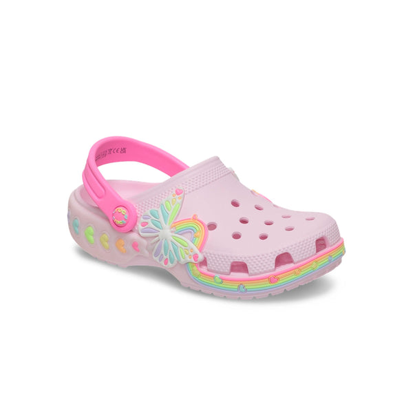 Giày Clog Trẻ Em Crocs Toddler Classic Butterfly Lights - Pink Milk