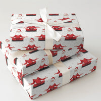 Grey Mat Yoga Christmas Wrapping Paper, Zen Meditating Santa Wrapping Paper, Snowflake Yogi Santa Wrapping Paper, Holiday Gift Wrap Roll