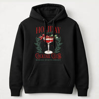 Festive Drink Bartender Hooded Sweatshirt, Holiday Cocktail Christmas Hoodie, Comfy Winter Drinking Pullover, Xmas Party Apparel