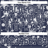 Christmas Sports Pullover Hoodie, Custom Navy Snowflake Hoodie, Personalized Name and Number Hoodie, Holiday Team Sweatshirt, Xmas Present