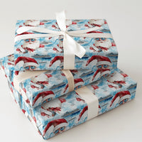 Christmas Cruise Gift Wrap, Tropical Santa Wrapping Paper, Beach Holiday Wrapping Paper, Watercolor Sunglasses Santa Paper Roll