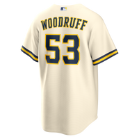 Milwaukee Brewers Brandon Woodruff Cream 2026 World Series Home Replica Jersey
