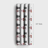 BBQ Santa Claus Gift Wrap, Kamado Santa Wrapping Paper, Grilling Santa Christmas Paper, Barbecue Present Wrap
