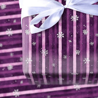 Watercolor Stripe Gift Wrap, Purple Snowflake Christmas Wrapping Paper, Plum and Lavender Winter Gift Wrap, Holiday Gift Wrapping Paper