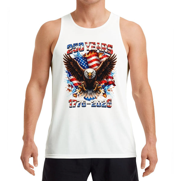 Patriotic 250 Years 1776-2026 Tank Top | American Eagle and USA Flag Graphic | Premium Soft Breathable Lightweight Fabric | Proud July 4th Independence Day Gift, Unisex