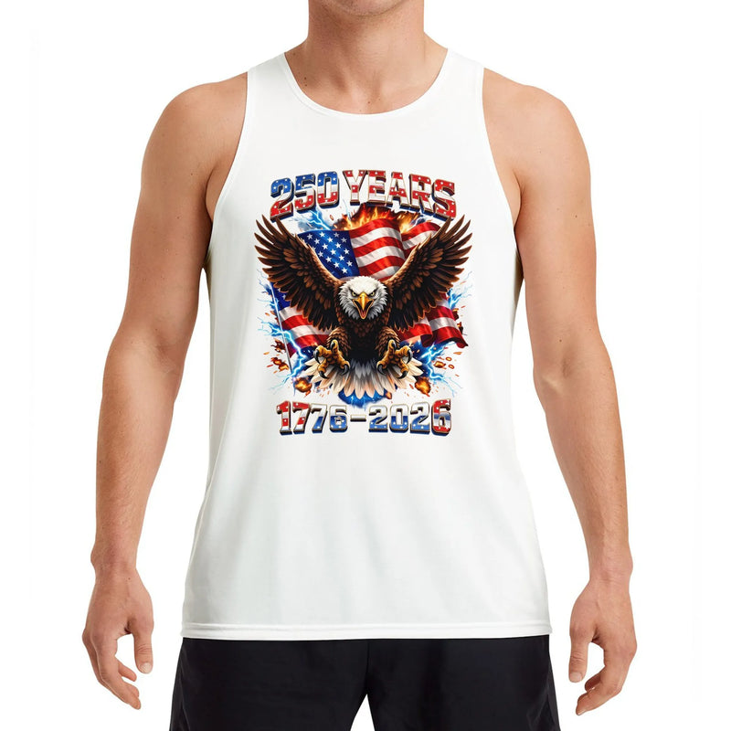 Patriotic 250 Years 1776-2026 Tank Top | American Eagle and USA Flag Graphic | Premium Soft Breathable Lightweight Fabric | Proud July 4th Independence Day Gift, Unisex