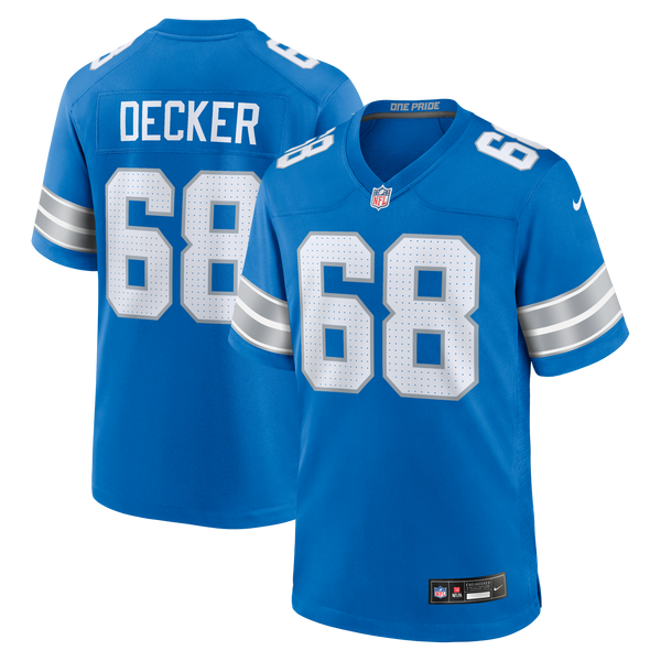 Detroit Lions Taylor Decker Nike Blue Team Game Jersey