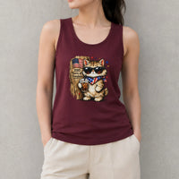 Patriotic Cat Tank Top | 250 Years Of Freedom Graphic Design | Premium Soft Breathable Fabric | July 4th Independence Day Gift For Cat Lovers