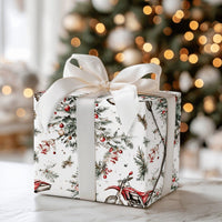 Red Dirt Bike Holiday Gift Wrap, Motocross Christmas Wrapping Paper, Watercolor Motorcycle Wrapping Paper, Winter Biker Xmas Gift Wrap