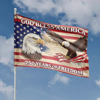 Patriotic American Flag House Flag | 250 Years of Freedom Eagle Design | Double Sided Weather Resistant Fabric | Outdoor Yard Decor Gift for Veterans