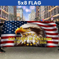 250 Years of Freedom American Flag | Bald Eagle 1776-2026 Commemorative House Flag | Double-Sided Polyester | Patriotic Home Decor Gift