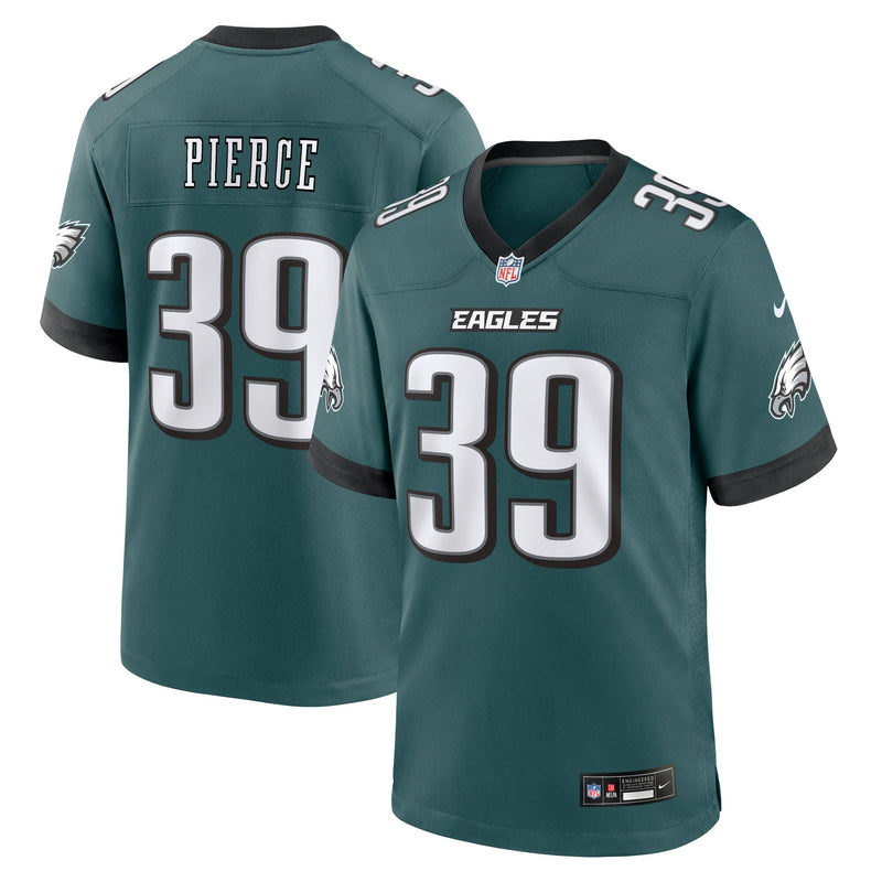 Philadelphia Eagles Dameon Pierce Midnight Green Team Game Jersey