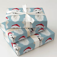 Santa Dog Gift Wrap, Golden Retriever Christmas Wrapping Paper, Adorable Puppy Holiday Wrapping Paper, Xmas Dog Lover Gift Wrapping Paper