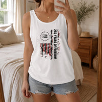 250 Years of Freedom Tank Top | 1776-2026 Distressed American Flag Design | Soft Breathable Unisex Fit | Patriotic Gift for History Lovers
