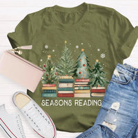 Humorous Holiday Book Pun T-Shirt, Seasons Readings Teacher Shirt, Adorable Christmas Reading Graphic Tee, Book Lover Christmas T-Shirt