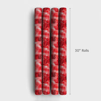 Comfy Winter Holiday Gift Wrap, Watercolor Red Scarf Wrapping Paper, Festive Christmas Wrapping Paper, Artistic Scarf Pattern Gift Wrap Roll