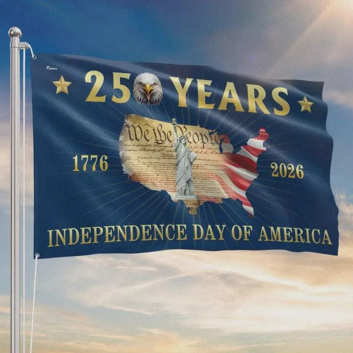 250 Years Independence Day Flag | 1776-2026 America Semiquincentennial | Double-Sided Polyester Grommet Flag | Patriotic Home Decor Gift