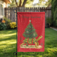 Humorous Animal Yard Flag, Turtle Christmas Tree Garden Flag, Festive Holiday Lawn Flag, Adorable Outdoor Flag Decor, Winter Seasonal Lawn Present