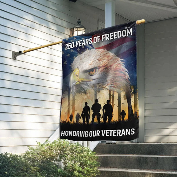 250 Years of Freedom Garden Flag | Veterans Day Patriotic Eagle Flag | Double-Sided Outdoor Decor | Memorial Day Gift for Military Families