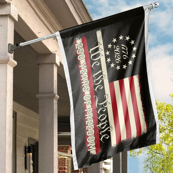 American 1776-2026 Semiquincentennial Flag | We The People 250 Years Of Freedom | Premium Polyester Outdoor Banner | Patriotic US Independence Home Gift