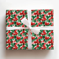 Red and Green Holiday Gift Wrap, Watercolor Polka Dot Wrapping Paper, Christmas Dots Wrapping Paper, Festive Winter Present Wrapping Paper