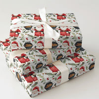 Santa Grilling Gift Wrap, BBQ Santa Wrapping Paper, Kettle Grill Santa Christmas Paper, Barbecue Present Wrap