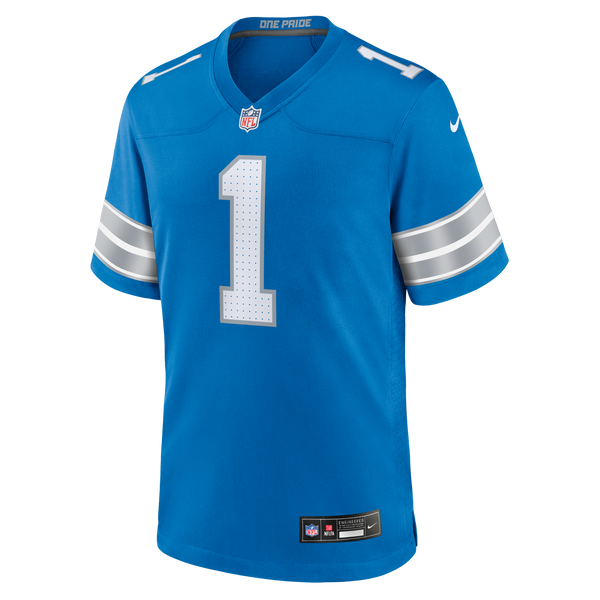 Detroit Lions Blake Miller Nike Blue 2026 NFL Draft First Round Pick No. 17 Team Game Jersey