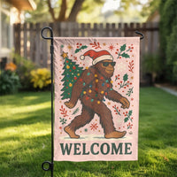 Humorous Santa Sasquatch Lawn Flag, Bigfoot Christmas Garden Flag, Winter Holiday Yard Flag, Outdoor Welcome Flag, Adorable Sasquatch Holiday Decor
