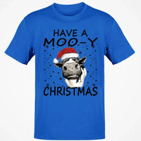 Humorous Holiday Cow Shirt, Have a Moo-y Christmas T-Shirt, Christmas Farmer Graphic Tee, Xmas Animal Lover T-Shirt, Holiday Present