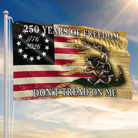 250 Years of Freedom Flag 1776-2026 | Gadsden Don't Tread On Me Design | Double-Sided Polyester | Patriotic Commemorative Gift